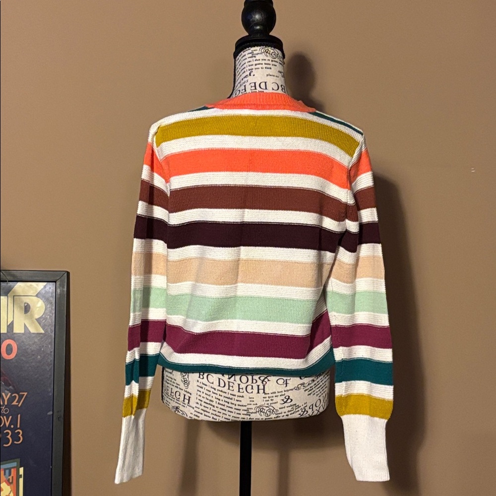 LOFT Multicolor Striped Crew Neck Sweater - Picture 2 of 8